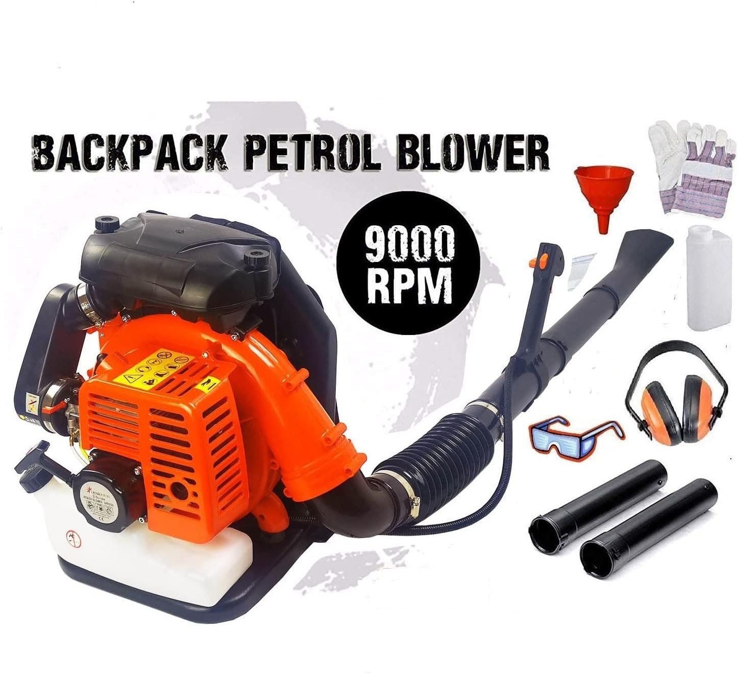65cc Petrol Leaf Blower – Powerful 2-Stroke Engine + Lightweight Backpack for Garden Use
