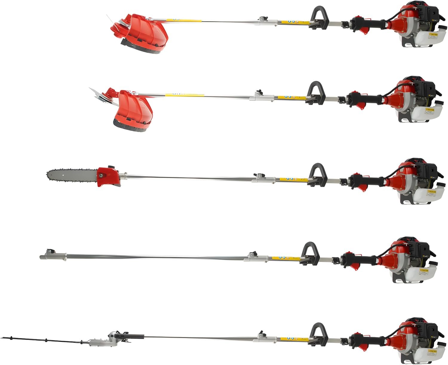 52cc Petrol Garden Multi Tool 1 Extension Pole, Strimmer, Hedge Trimmer, Pruner, Brush Cutter - Image 2