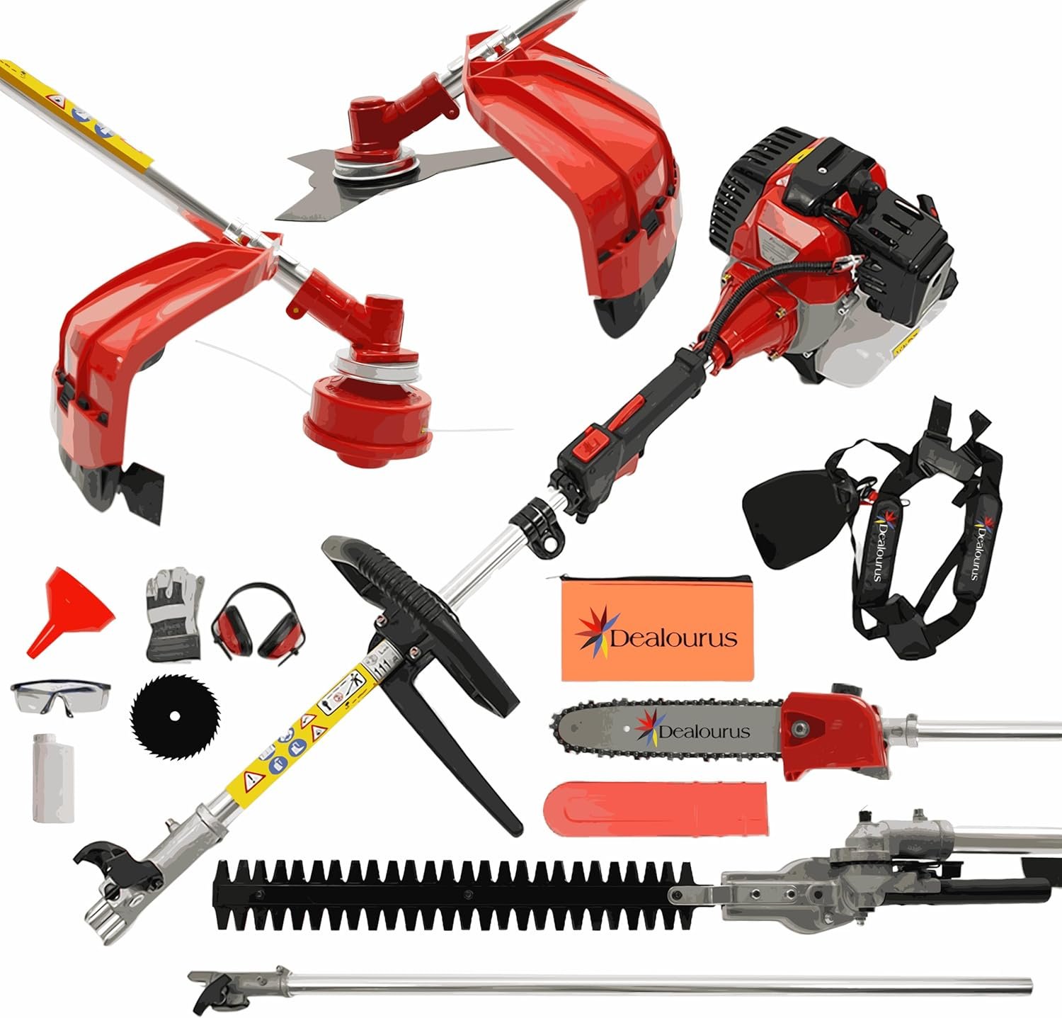 52cc Petrol Garden Multi Tool 1 Extension Pole, Strimmer, Hedge Trimmer, Pruner, Brush Cutter